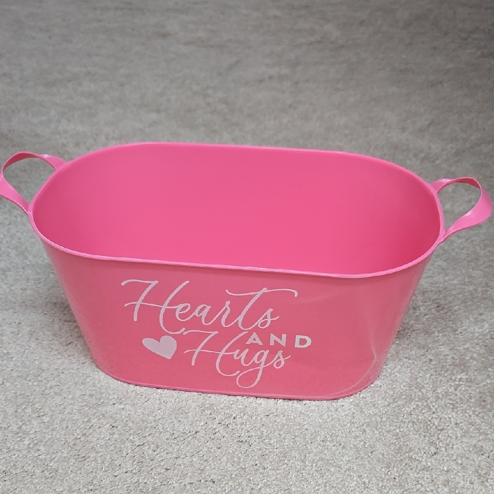 Pink Hearts and Hugs Storage Bin
